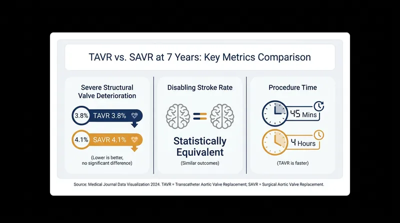 Seven-year data shows transcatheter valves degrade at the same rate as surgically implanted valves.