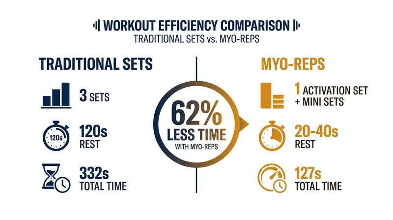 Myo-reps drastically reduce the time spent resting between sets while maintaining the stimulus needed for growth.