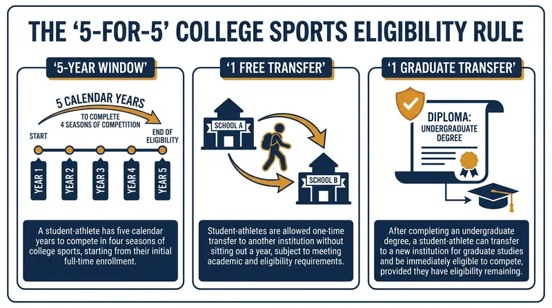 The executive order mandates a strict five-year eligibility window and limits athletes to a single undergraduate transfer.