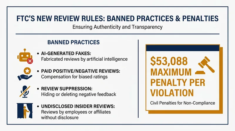 Key prohibitions under the FTC's new Consumer Reviews Rule.