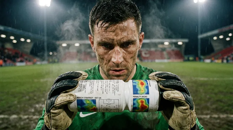 The 'cheat sheet' water bottle has become a standard tool for modern goalkeepers, containing detailed scouting reports on opposition takers.