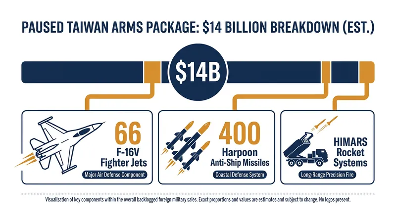 The delayed package includes critical asymmetric defense systems designed to deter an amphibious invasion.