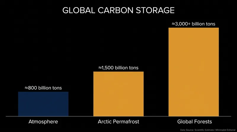 Permafrost holds nearly twice as much carbon as is currently in the Earth's atmosphere.
