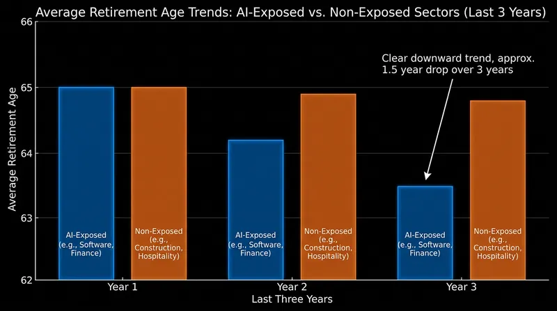 Data indicates workers in roles heavily impacted by generative AI are exiting the full-time workforce earlier than their peers.