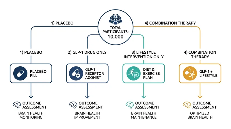 The trial will divide 10,000 participants into four groups to isolate the effects of the drug, the lifestyle changes, and their combination.