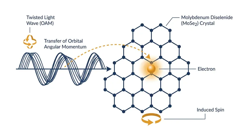 Twisted light transfers its orbital angular momentum directly into the spin of an electron, creating entanglement.