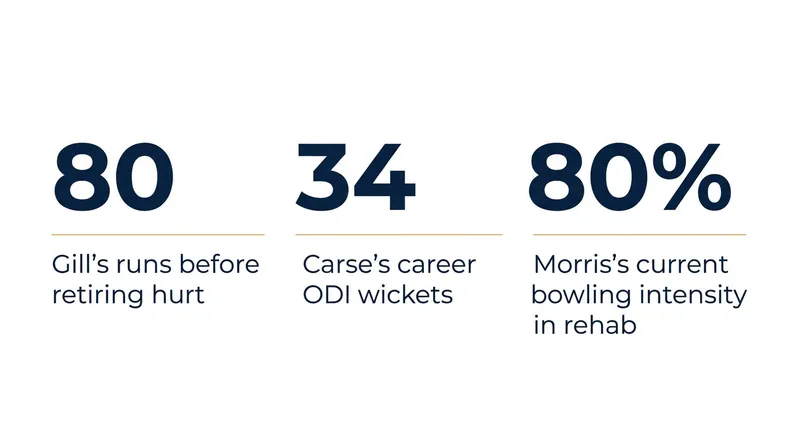 Key figures from the mid-July global cricket injury ward.