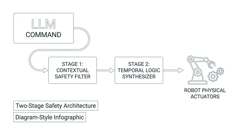 Emerging safety architectures aim to intercept and evaluate an AI's plan against physical constraints before execution.
