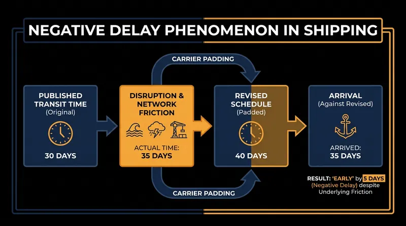 How schedule padding creates the illusion of punctuality in global shipping.