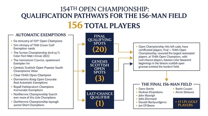 A breakdown of how the 156 players secured their spots in the 154th Open Championship field.