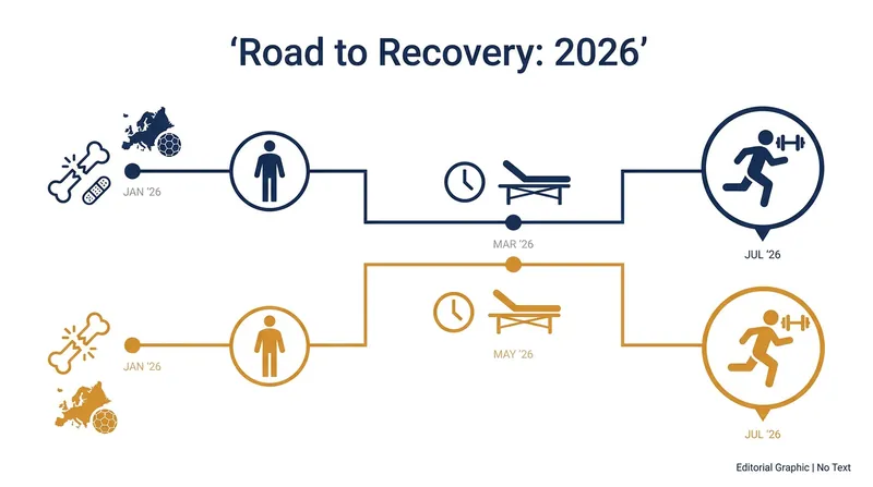 The six-month recovery timeline for players returning from severe winter injuries.