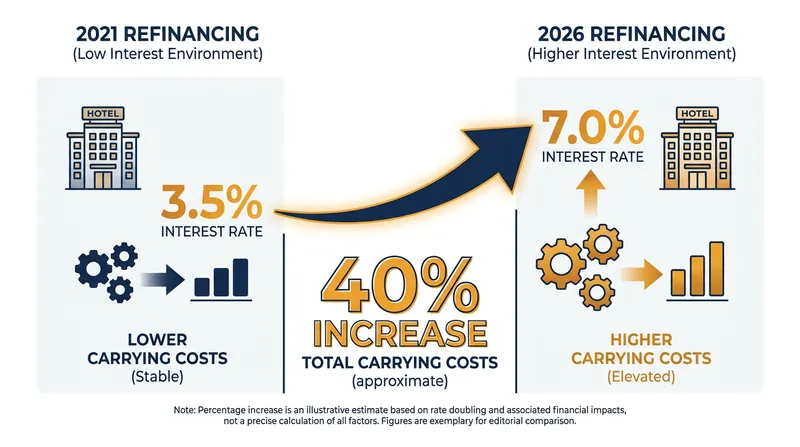 The math problem: How rising interest rates have drastically increased carrying costs for hotel owners.