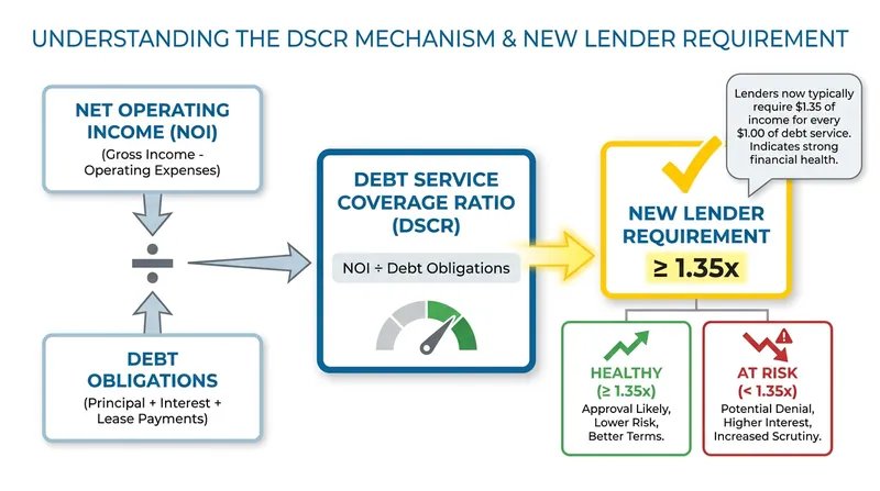 Debt Service Coverage Ratio (DSCR) has replaced Loan-to-Value (LTV) as the primary constraint for commercial real estate lending.