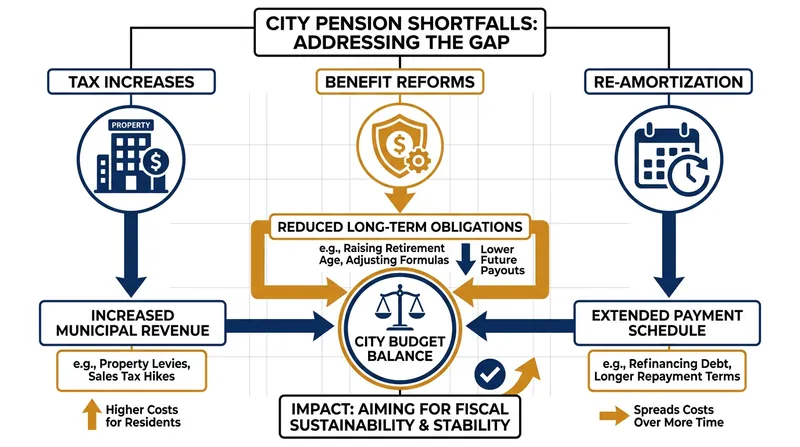 Cities generally have three levers to pull when addressing pension debt, each carrying significant political or financial risks.