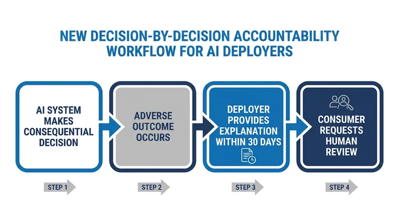 Under the new law, companies deploying AI must be prepared to explain adverse outcomes to consumers within 30 days.