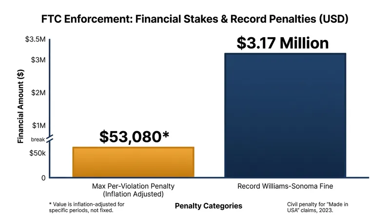 The financial penalties for deceptive origin marketing have reached record highs in recent years.