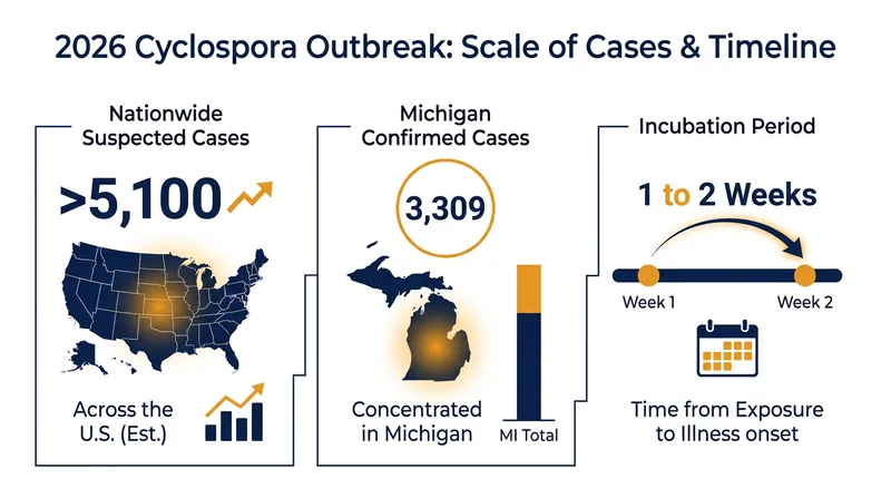 The 2026 outbreak has seen a historic surge in cases, particularly in the Midwest.