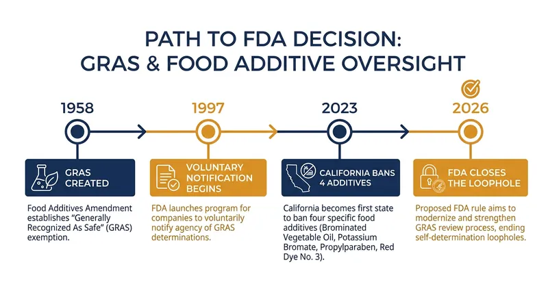 The decades-long evolution of the GRAS loophole and its eventual closure.