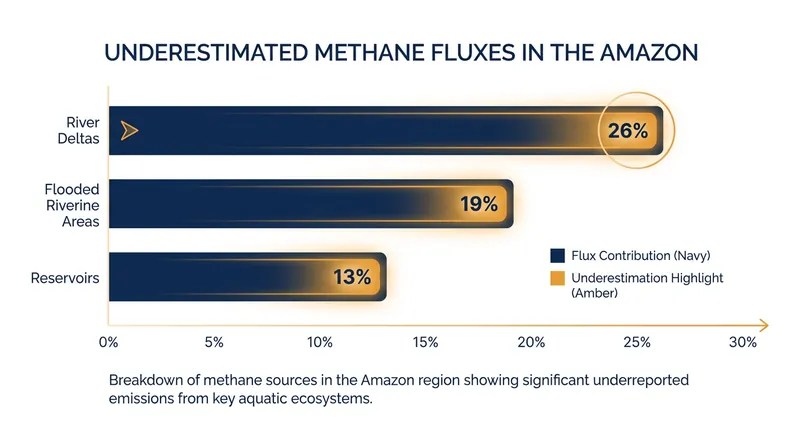 River deltas and flooded areas account for the majority of the previously uncounted methane emissions.