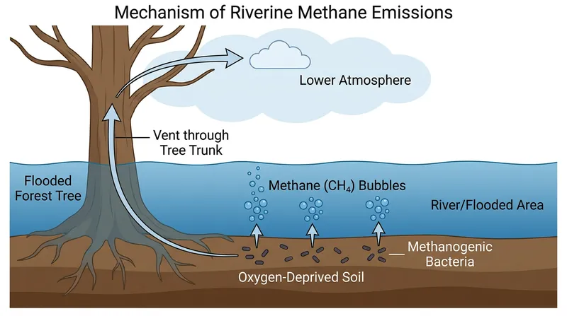 How seasonal flooding and vegetation create oxygen-deprived environments that generate massive amounts of methane.