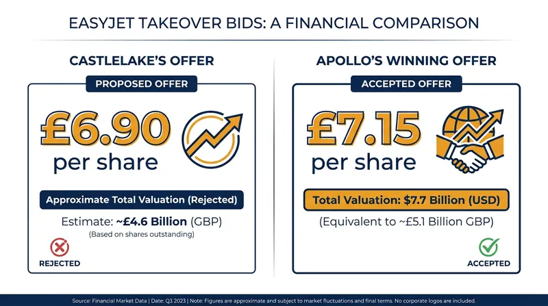 Apollo's £7.15-per-share offer represents a roughly $1 billion premium over Castlelake's total valuation.