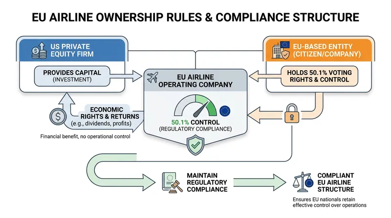 To satisfy EU regulators, Apollo must ensure that voting control of the airline remains in the hands of EU nationals.