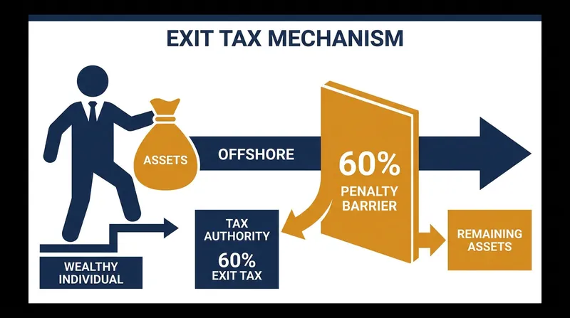 To prevent capital flight, the proposal includes a 60 percent exit tax on individuals who renounce their U.S. citizenship.