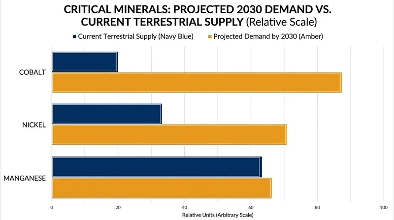 The push for deep-sea mining is driven by a projected shortfall in terrestrial supplies of critical minerals necessary for the energy transition.