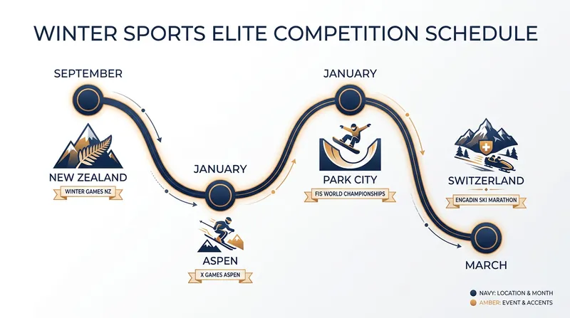 The Snow League Season Two schedule spans three continents, culminating in Switzerland.
