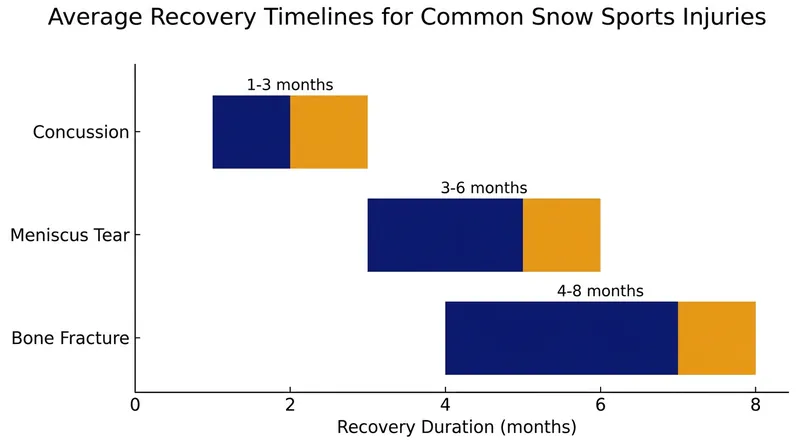 Average recovery timelines dictate how quickly athletes can safely return to the snow.