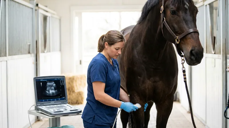 Veterinarians rely on regular ultrasound imaging to ensure the new collagen fibers are maturing properly before increasing a horse's workload.