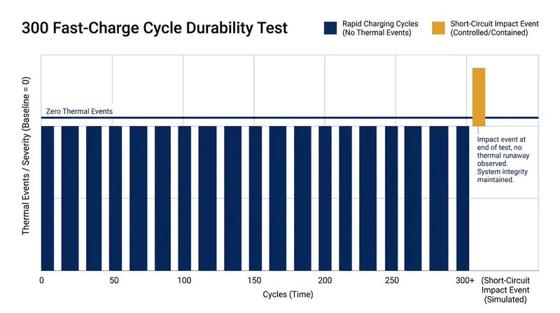 Batteries must now survive 300 fast-charging cycles and a subsequent short circuit without igniting.