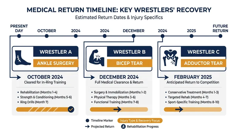 Recovery timelines for the sport's most prominent recent injuries.