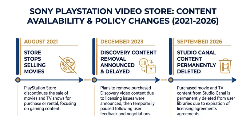 A timeline of Sony's gradual retreat from the digital video marketplace.