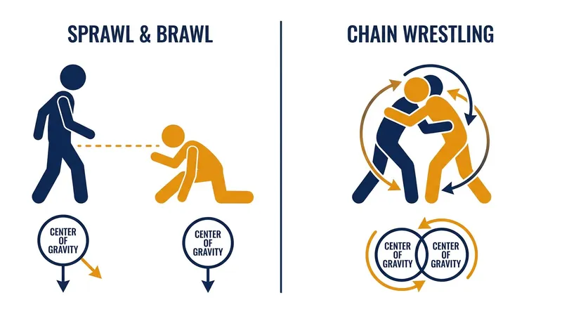 The tactical battle will be decided in the transitional spaces between striking and grappling.