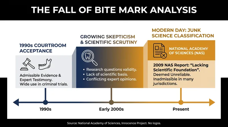Bite mark analysis is now widely rejected by the scientific community as subjective and unreliable.