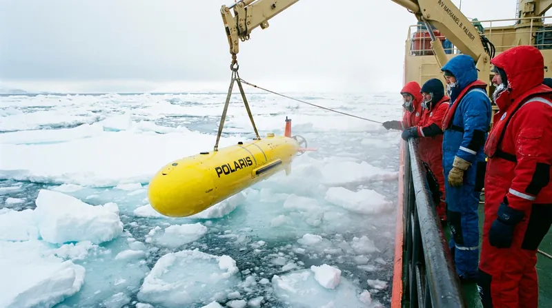 Autonomous submarines are crucial for mapping the hidden topography beneath hundreds of meters of solid ice.