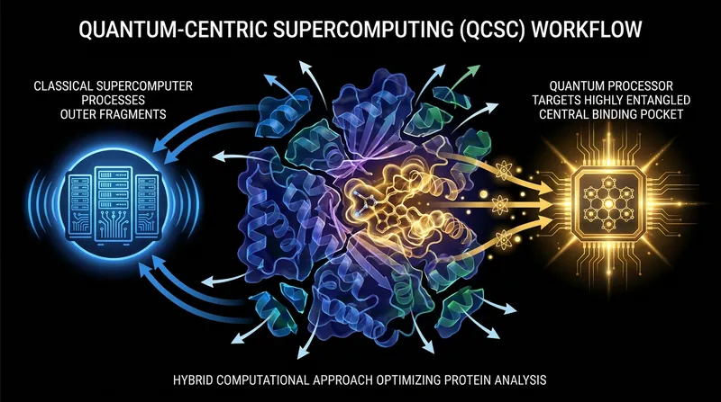 The EWF-TrimSQD algorithm delegates the simplest calculations to classical supercomputers and the most complex to quantum processors.