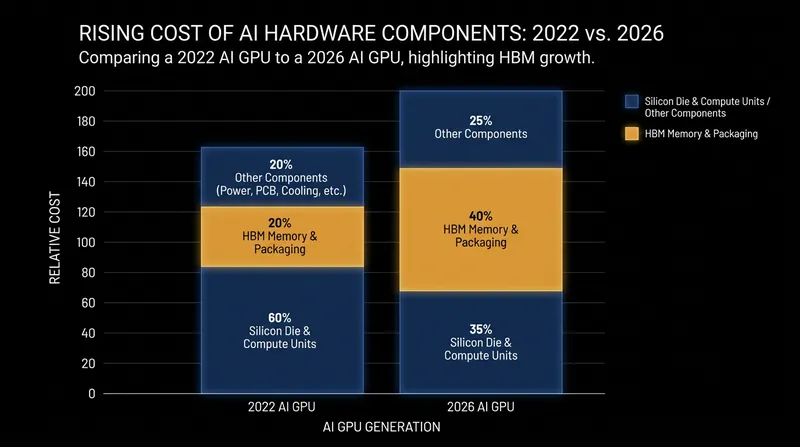 Advanced memory now accounts for a significantly larger portion of the total cost of an AI accelerator.