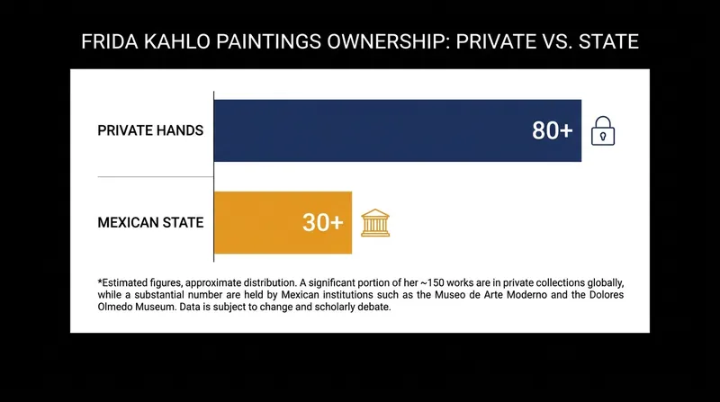 The Mexican state directly owns only a fraction of Kahlo's roughly 150 known paintings, relying heavily on private collectors.