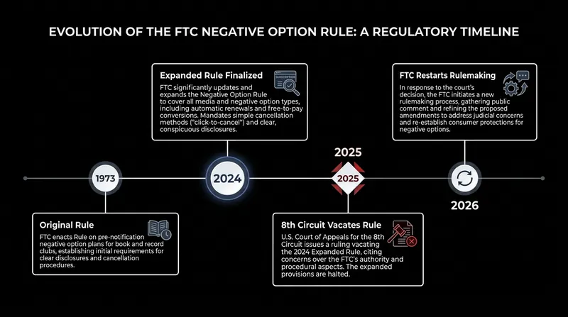 The legal journey of the FTC's subscription cancellation mandate.