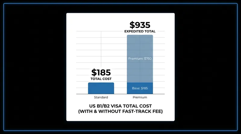 The total non-refundable cost for an expedited visa appointment reaches nearly $1,000.