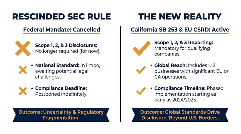 While the federal mandate is ending, state and international laws are filling the vacuum.
