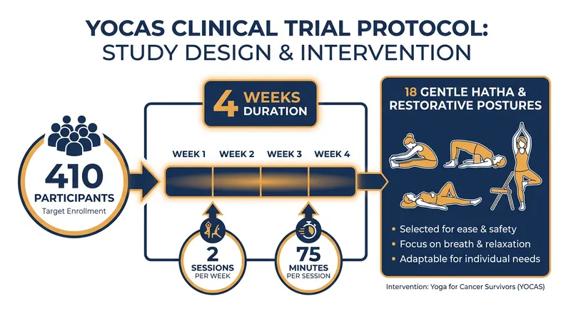 The structured YOCAS protocol requires a specific dose of gentle yoga, breathing, and mindfulness to achieve clinical results.