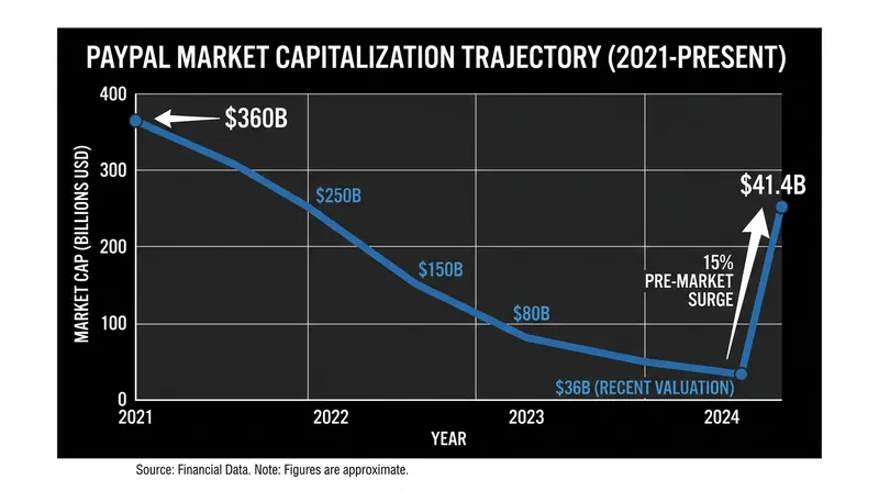 PayPal's valuation has fallen significantly from its pandemic-era peak, making it an attractive target.