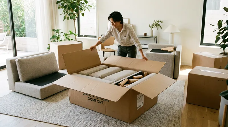 Direct-to-consumer brands have bypassed traditional delivery logistics by shipping modular furniture in standard parcel boxes.