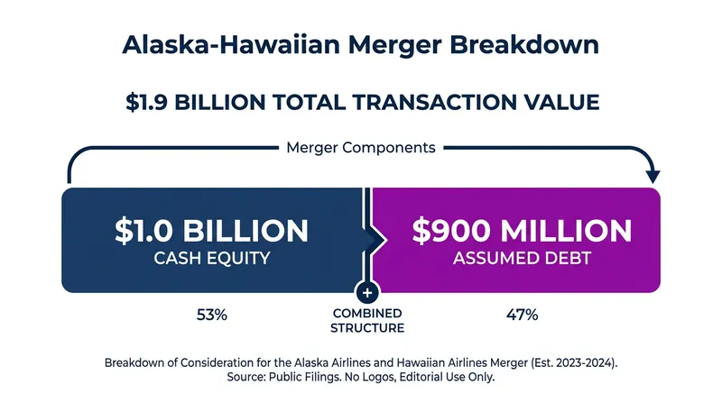 The $1.9 billion acquisition included a massive cash premium and the assumption of Hawaiian's outstanding debt.