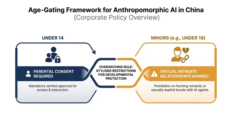 The new regulations impose strict age-gating and psychological protections for users interacting with emotional AI.