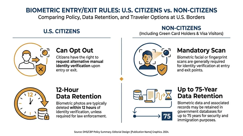 The new DHS rule establishes vastly different opt-out and data retention policies based on citizenship.