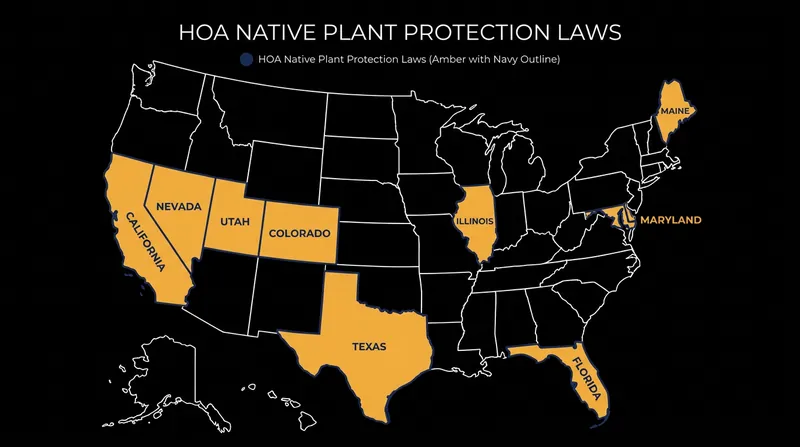 Nine states have passed laws explicitly limiting an HOA's ability to ban native plants and xeriscaping.